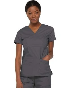 Dickies Women's EDS Signature Series Scrubs Junior-Fit Mock-Wrap Top | Shirts & Tops -Johnston & Murphy Sales 615L8emlTML. AC SR736920