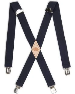 Dickies Men's 1 1/2 inch Solid Straight Clip Adjustable X Back Suspender | Suspenders & Braces