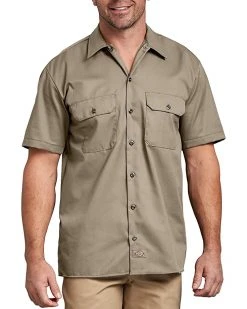 Dickies Men's Short-Sleeve Two-Tone Work Shirt | Shirts & Tops