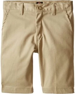 Dickies Khaki Boys' Slim Fit Stretch Flat Front Short | Shorts