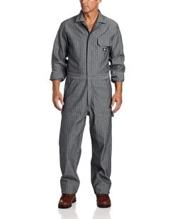 Dickies Men's Long Sleeve Fisher Stripe Cotton Coverall | Pants