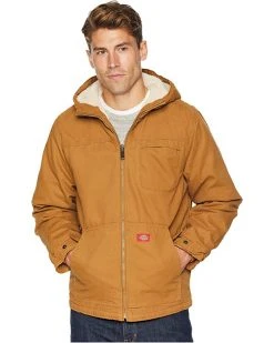 Dickies Sanded Duck Sherpa Lined Hooded Jacket | Coats & Outerwear