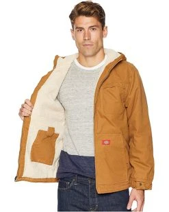 Dickies Sanded Duck Sherpa Lined Hooded Jacket | Coats & Outerwear -Johnston & Murphy Sales 91j tBrY3L. AC SR736920